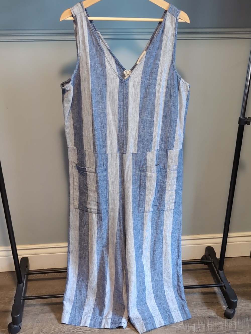 beachlunchlounge Navy and White Striped Jumpsuit